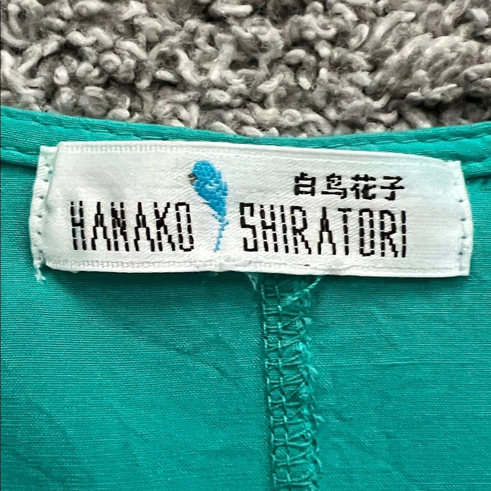 Hanako Shiratori Embroidered Turquoise Women's Top with Floral Design - Size M? - Picture 6 of 9